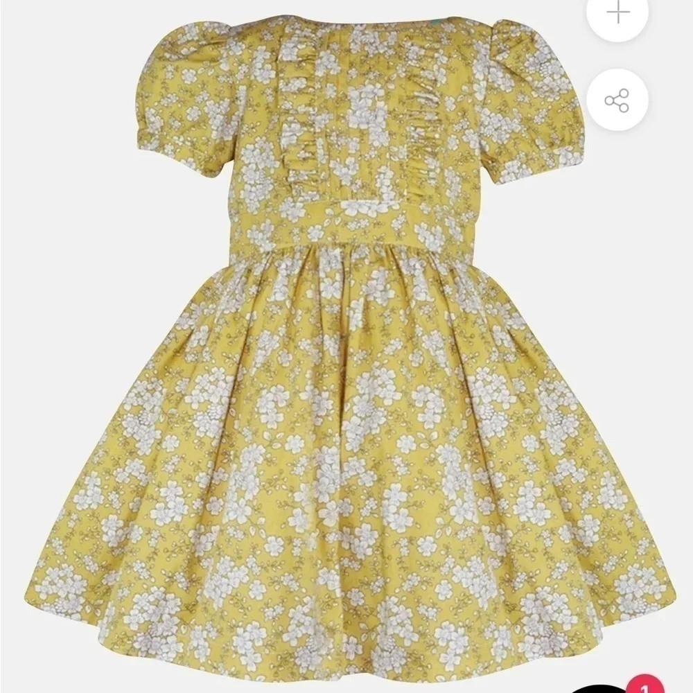 Little Lord & Lady Cotton Yellow Floral Fancy Dress Size 5/6 Years